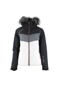 PEAK MOUNTAIN - Damska kurtka narciarska Peak Mountain. Kolor: wielokolorowy, szary, czarny. Sezon: zima. Sport: narciarstwo #1