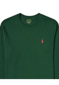 Ralph Lauren - RALPH LAUREN - Zielona koszulka Custom Fit. Okazja: na co dzień. Typ kołnierza: polo. Kolor: zielony. Materiał: bawełna. Długość rękawa: długi rękaw. Długość: długie. Styl: klasyczny, casual #2