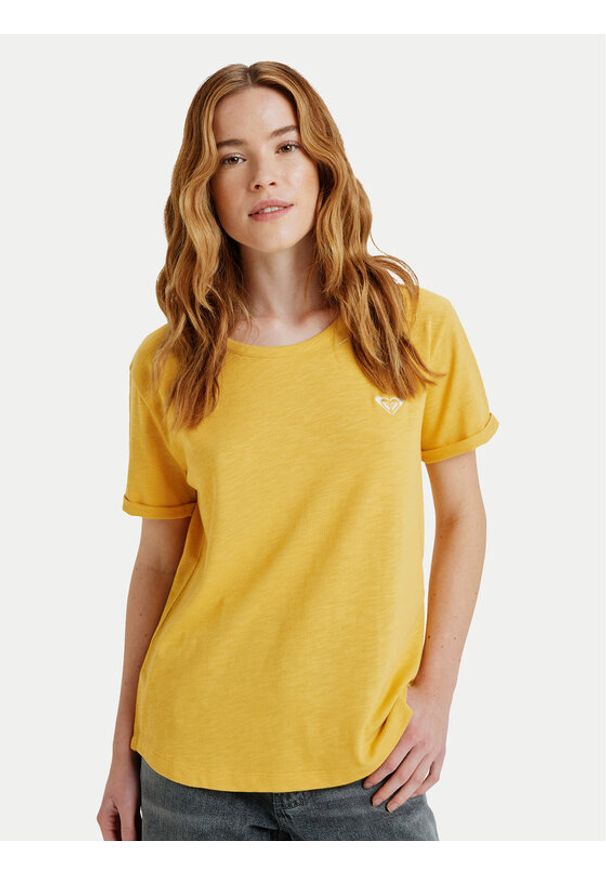 Roxy T-Shirt Oceanwave Regular Emby ERJZT06030 Fioletowy Regular Fit. Kolor: fioletowy. Materiał: syntetyk