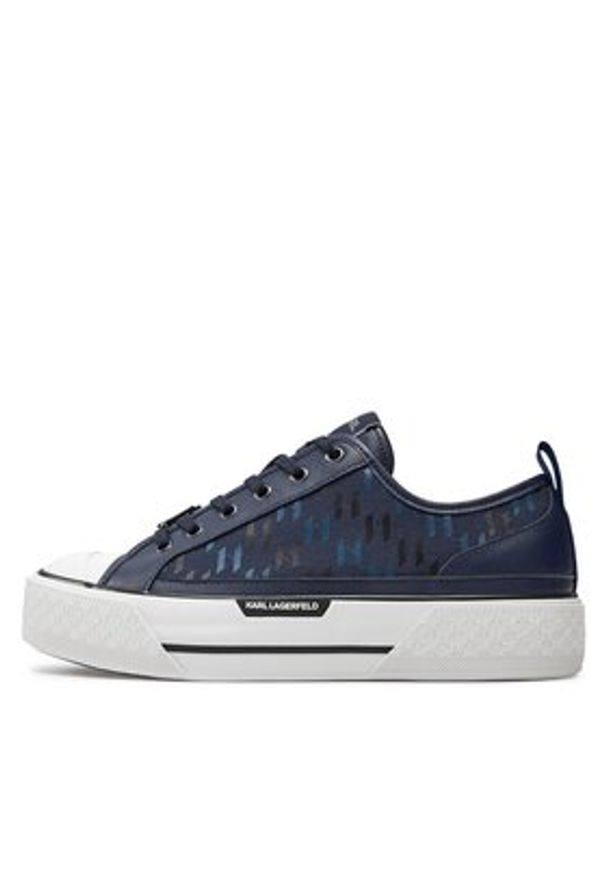 Karl Lagerfeld - KARL LAGERFELD Trampki KL50424 Granatowy. Kolor: niebieski. Materiał: skóra