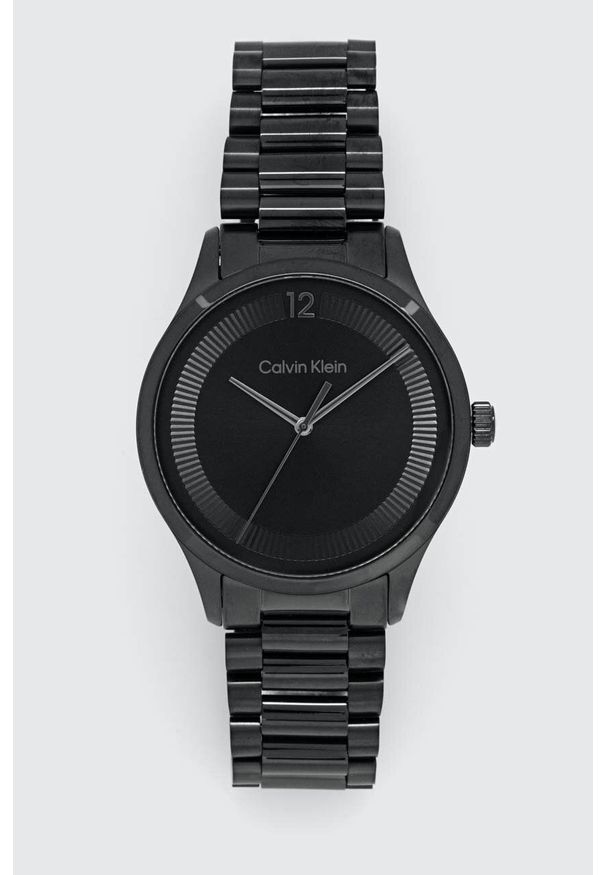 Calvin Klein zegarek męski kolor czarny. Kolor: czarny. Materiał: materiał