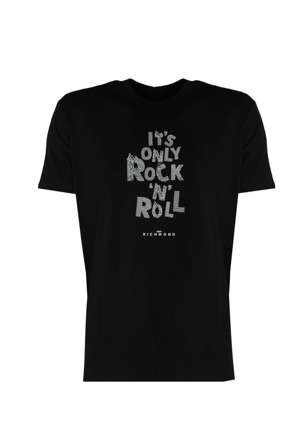 John Richmond T-Shirt | HMP25030TS | Mężczyzna | Czarny. Okazja: na co dzień. Kolor: czarny. Materiał: bawełna. Wzór: nadruk. Styl: klasyczny, elegancki, casual