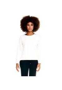 LEONE 1947 APPAREL - Damski sweter Leone Basic z okrągłym dekoltem. Kolor: biały. Materiał: tkanina. Sport: fitness