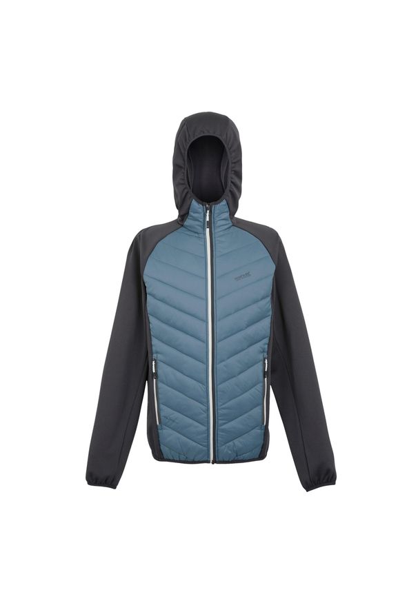Regatta - Męska Kurtka Hybrydowa Andreson VIII. Kolor: turkusowy, szary, niebieski, wielokolorowy. Materiał: puch. Sport: turystyka piesza