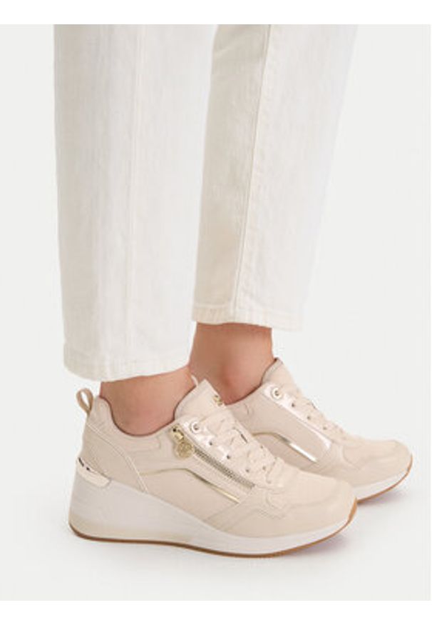Nine West Sneakersy CEO-AMINA-02 Beżowy. Kolor: beżowy. Materiał: materiał
