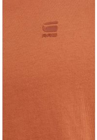 G-Star RAW - G-Star Raw t-shirt bawełniany kolor brązowy gładki. Kolor: pomarańczowy. Materiał: bawełna. Wzór: gładki #5