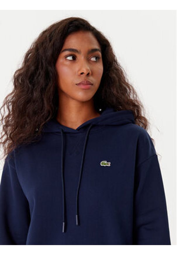 Lacoste Bluza SF7612 Granatowy Oversize. Kolor: niebieski. Materiał: bawełna