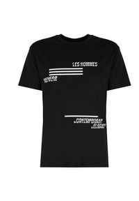 Les Hommes T-shirt "Contemporary" | LJT208-700P | Contemporary Elegance | Mężczyzna | Czarny. Okazja: na co dzień. Kolor: czarny. Materiał: bawełna. Wzór: nadruk. Styl: casual #6