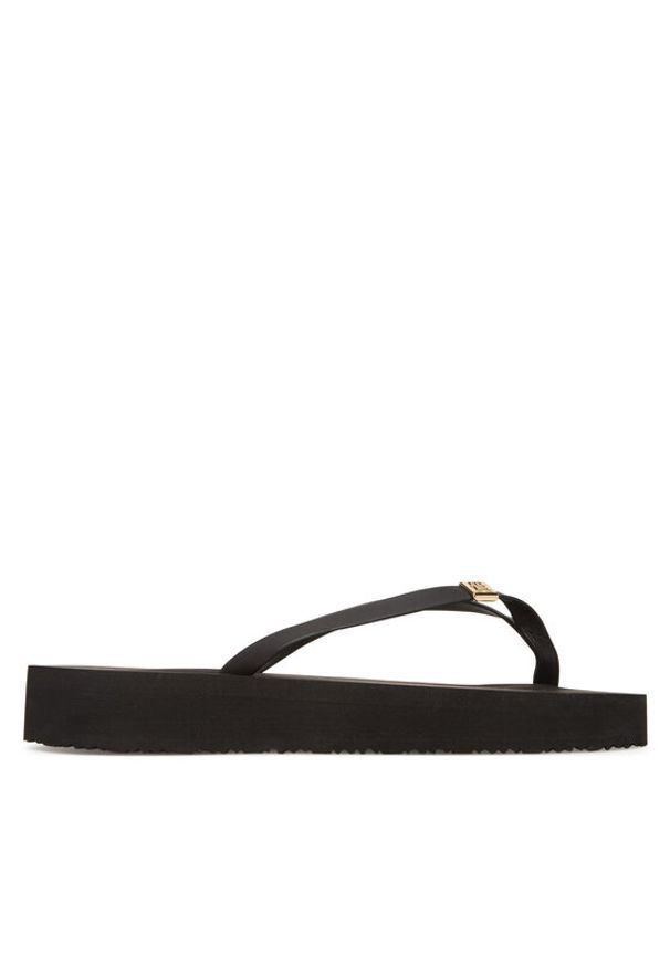 TOMMY HILFIGER - Tommy Hilfiger Japonki Elevated Chic Beach Sandal FW0FW08523 Czarny. Kolor: czarny. Materiał: skóra
