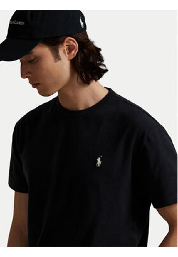 Polo Ralph Lauren T-Shirt 710916698024 Czarny Regular Fit. Typ kołnierza: polo. Kolor: czarny. Materiał: bawełna