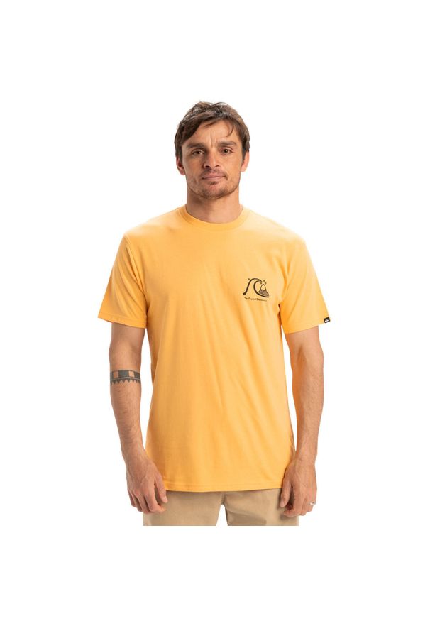 Quiksilver - Koszulka z krótkim rękawem dla Mężczyzn EVO ORIGINAL Pomarańczowy. Kolor: pomarańczowy. Materiał: bawełna, materiał. Długość rękawa: krótki rękaw. Długość: krótkie