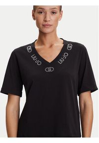 Liu Jo Sport T-Shirt TF5143 JS003 Czarny Regular Fit. Kolor: czarny. Materiał: bawełna. Styl: sportowy