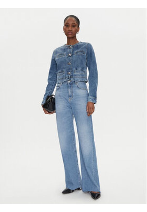 Pinko - PINKO Kurtka jeansowa 104980 A2DW Granatowy Regular Fit. Kolor: niebieski. Materiał: bawełna