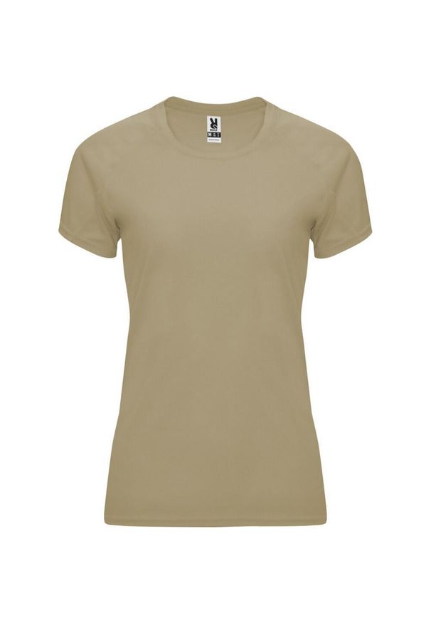 ROLY - Damska Koszulka Sportowa Z Krótkim Rękawem Bahrain. Kolor: beżowy. Długość rękawa: krótki rękaw. Długość: krótkie. Sport: turystyka piesza