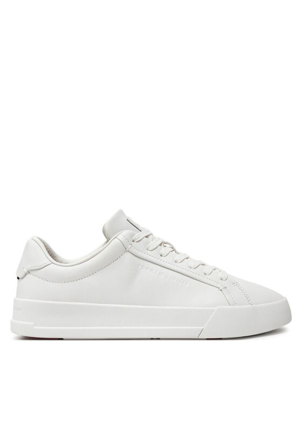 TOMMY HILFIGER - Tommy Hilfiger Sneakersy Th Court Best Leather FM0FM05120 Écru. Materiał: skóra