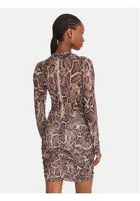 Guess Sukienka koktajlowa W5BK65 KCZC2 Beżowy Slim Fit. Kolor: beżowy. Materiał: syntetyk. Styl: wizytowy #3