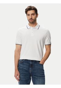 Guess Polo M6YP28 K4475 Biały Slim Fit. Typ kołnierza: polo. Kolor: biały. Materiał: bawełna #1
