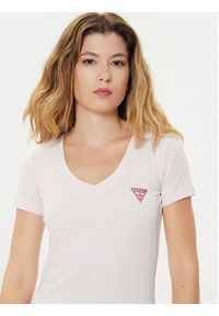 Guess T-Shirt W2YI45 J1314 Różowy Slim Fit. Kolor: różowy. Materiał: bawełna