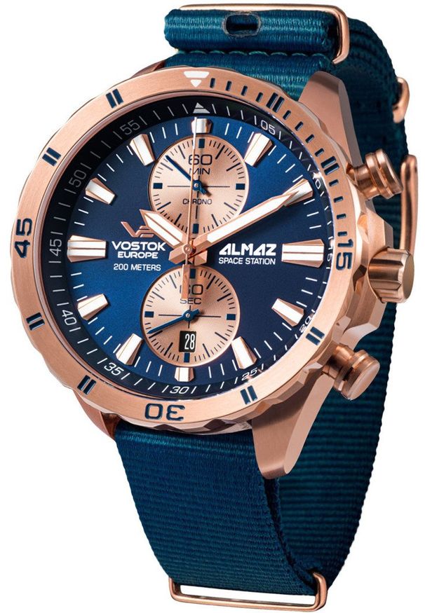 Zegarek męski Vostok Europe 6S11-320B660N niebieski. Kolor: niebieski