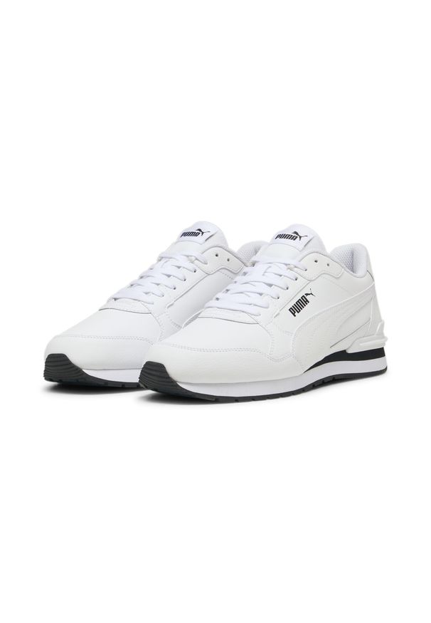 Puma - Skórzane sneakersy unisex ST Runner v4 PUMA White Black. Kolor: biały, czarny, wielokolorowy. Materiał: materiał, syntetyk. Sport: turystyka piesza