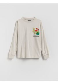 Reserved - Longsleeve Minecraft - jasnoszary. Kolor: szary. Materiał: bawełna, dzianina. Długość rękawa: długi rękaw #1