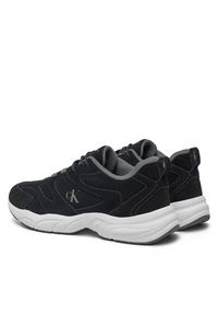 Calvin Klein Jeans Sneakersy Retro Tennis Low Mg Mix Media YM0YM01171 Czarny. Kolor: czarny. Materiał: skóra, zamsz