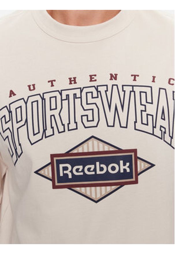Reebok T-Shirt Sporting Goods IM1507 Beżowy Regular Fit. Kolor: beżowy. Materiał: bawełna