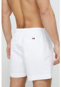 TOMMY HILFIGER - Tommy Hilfiger szorty kąpielowe kolor biały. Kolor: biały. Materiał: tkanina, poliester #2