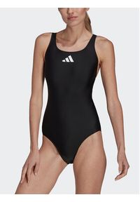 Adidas - adidas Strój kąpielowy 3 Bar Logo Swimsuit HS1747 Czarny. Kolor: czarny. Materiał: syntetyk