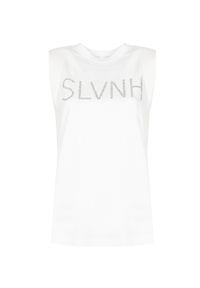 Silvian Heach T-Shirt | PGP22127TS | Kobieta | Biały. Kolor: biały. Materiał: bawełna. Długość rękawa: bez rękawów. Wzór: nadruk, aplikacja #7