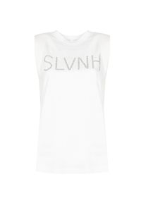 Silvian Heach T-Shirt | PGP22127TS | Kobieta | Biały. Kolor: biały. Materiał: bawełna. Długość rękawa: bez rękawów. Wzór: nadruk, aplikacja #5