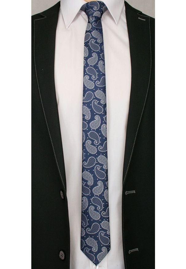 Niebieski krawat Alties paisley, elegancki