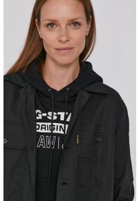 G-Star RAW - G-Star Raw Koszula bawełniana damska kolor czarny regular z kołnierzykiem klasycznym. Okazja: na co dzień. Typ kołnierza: kołnierzyk klasyczny. Kolor: czarny. Materiał: bawełna. Długość rękawa: długi rękaw. Długość: długie. Styl: casual, klasyczny #6