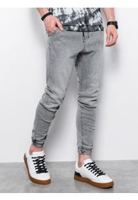 Ombre Clothing - Spodnie męskie jeansowe joggery - szare V3 - Rozmiar: XL. Kolor: szary. Materiał: jeans. Styl: klasyczny #1
