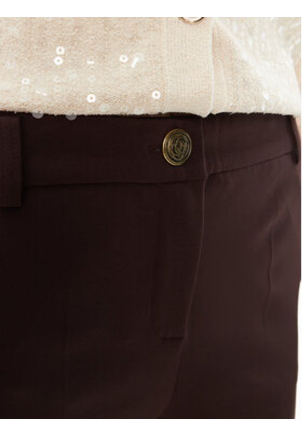 Marella Spodnie materiałowe Aletta 2523786014 Brązowy Regular Fit. Kolor: brązowy. Materiał: syntetyk