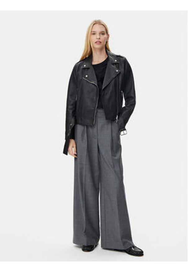 BOSS Kurtka skórzana C_Sameli 50510964 Czarny Regular Fit. Kolor: czarny. Materiał: skóra