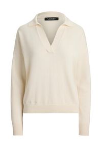 Lauren Ralph Lauren - LAUREN RALPH LAUREN Sweter 200P14056001 Kremowy Regular Fit. Kolor: kremowy. Materiał: bawełna #6