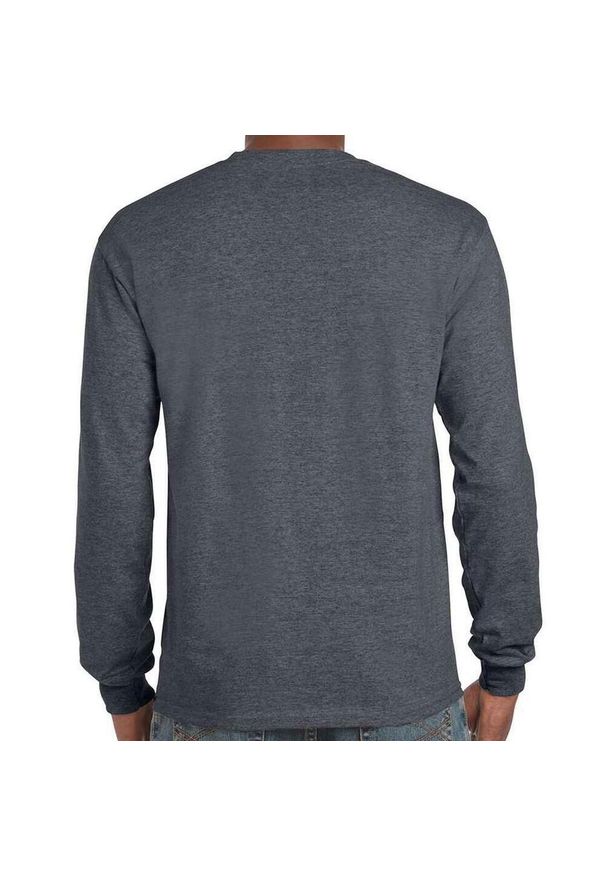 GILDAN - Ultra Bawełniana Koszulka Z Długim Rękawem Unisex Dla Dorosłych. Kolor: szary. Materiał: bawełna. Długość rękawa: długi rękaw. Długość: długie. Sport: turystyka piesza