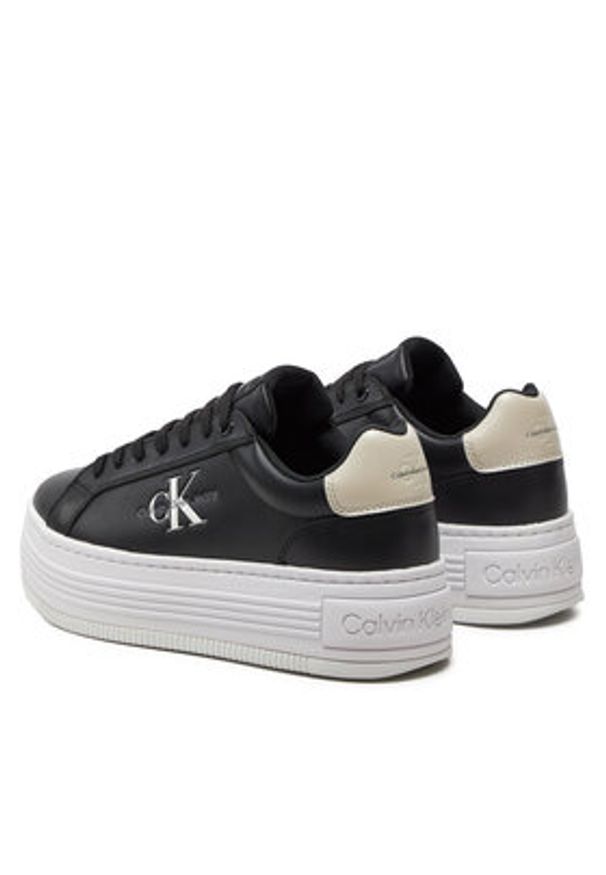 Calvin Klein Jeans Sneakersy Bold Platf Low Lace Lth Ml Mtl YW0YW01516 Czarny. Kolor: czarny. Materiał: skóra