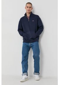 Tommy Jeans - Bluza bawełniana. Okazja: na co dzień. Kolor: niebieski. Materiał: bawełna. Długość: krótkie. Wzór: nadruk. Styl: casual