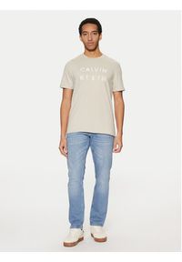 Calvin Klein T-Shirt K10K114156 Beżowy Regular Fit. Kolor: beżowy. Materiał: bawełna #5