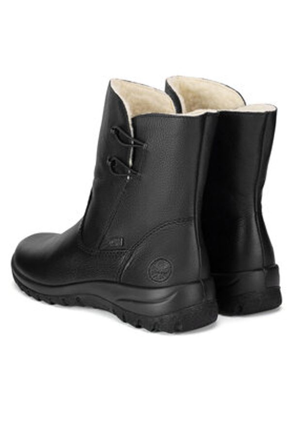 Rieker Botki Z7172-00 Czarny. Kolor: czarny. Materiał: skóra