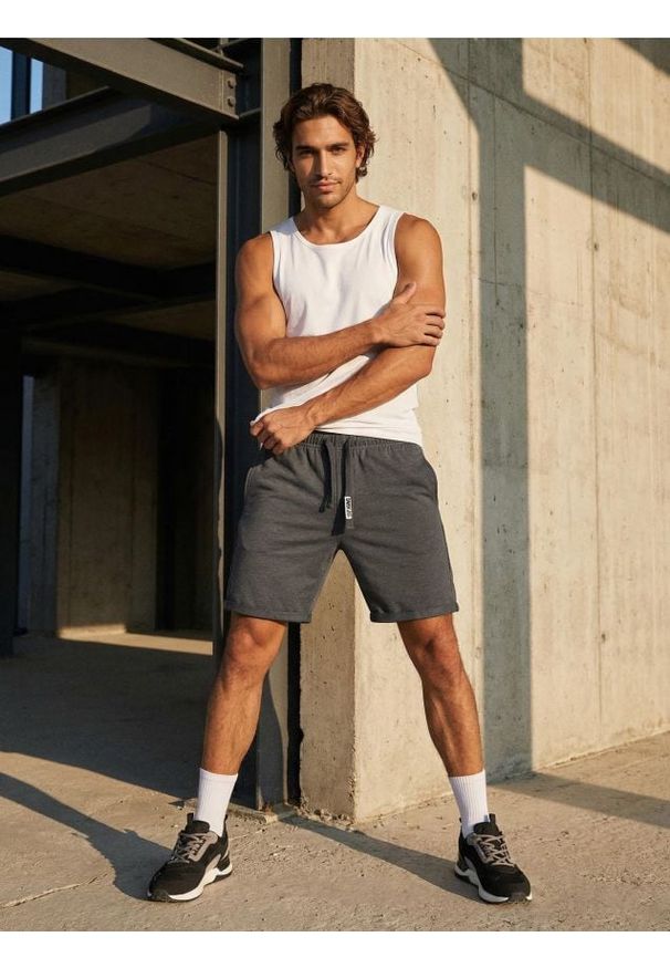 Sinsay - Szorty slim basic - szary. Kolor: szary