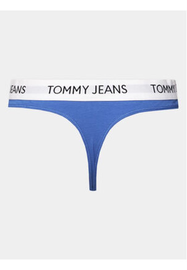 Tommy Jeans Stringi UW0UW04956 Niebieski. Kolor: niebieski. Materiał: bawełna