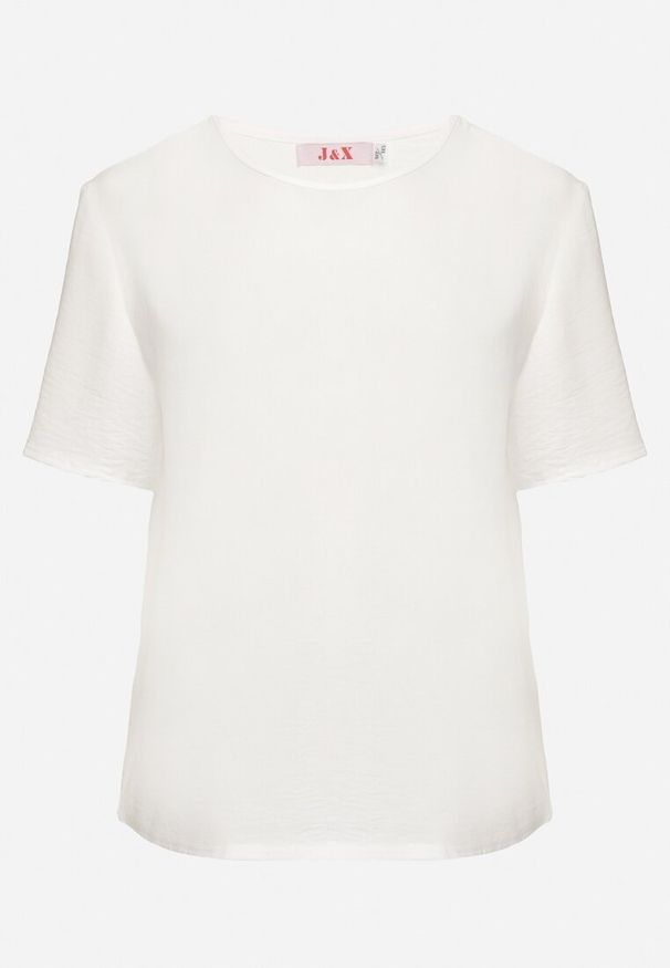 Born2be - Biała Klasyczna Bluzka z Krótkim Rękawem Nilbia. Okazja: na co dzień, na spotkanie biznesowe, do pracy. Kolekcja: plus size. Kolor: biały. Materiał: jeans. Długość rękawa: krótki rękaw. Długość: krótkie. Styl: klasyczny