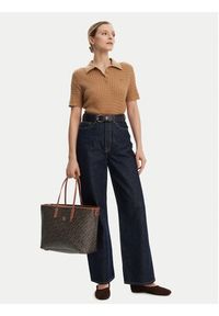 TOMMY HILFIGER - Tommy Hilfiger Torebka Th Monoplay Leather Tote AW0AW17416 Czarny. Kolor: czarny. Materiał: skórzane