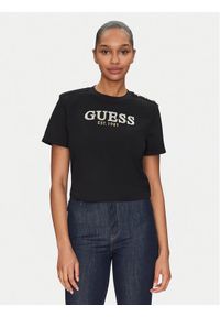 Guess T-Shirt W5GI15 K8FQ4 Czarny Regular Fit. Kolor: czarny. Materiał: bawełna