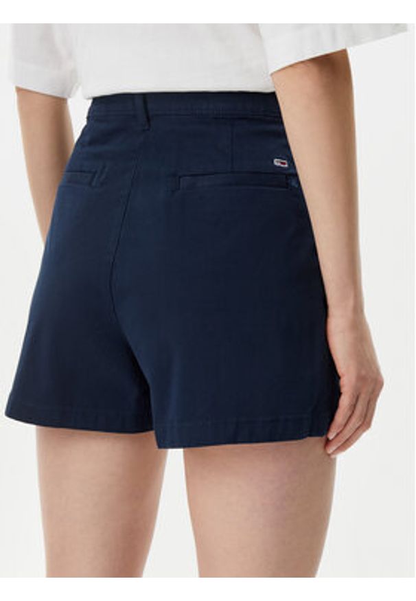 Tommy Jeans Szorty materiałowe Claire DW0DW21643 Granatowy Regular Fit. Kolor: niebieski. Materiał: bawełna