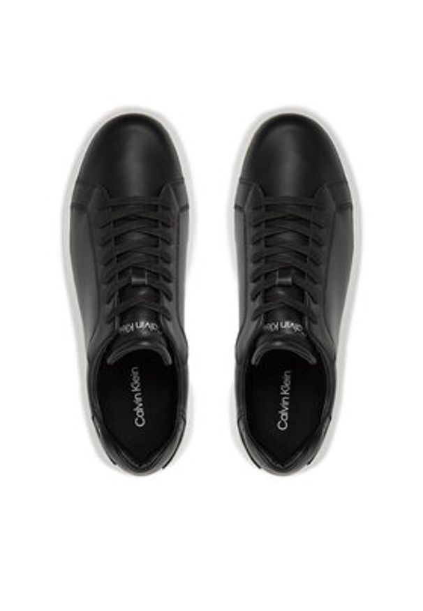 Calvin Klein Sneakersy Low Top Lace Up Lth HM0HM01016 Czarny. Kolor: czarny. Materiał: skóra