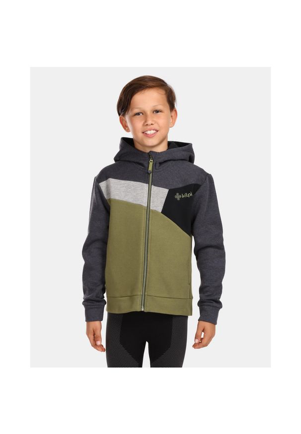 Dziecięca bawełniana bluza Kilpi PREDA-JB. Kolor: zielony. Materiał: bawełna